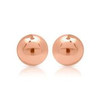 pendientes de acero inoxidable chapados en oro rosa 6mm