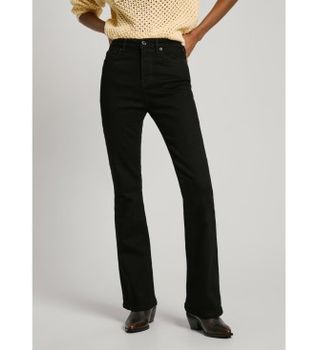 Pepe Jeans para mujer. PL204733XG9 Jeans Flare Hw negro (24/32), Casual, Algodón, Denim, Sostenible