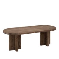 mesa de centro de madera maciza en tono nogal de 120x40cm