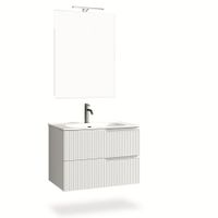 mueble de bano de 4 piezas en mdf blanco mate