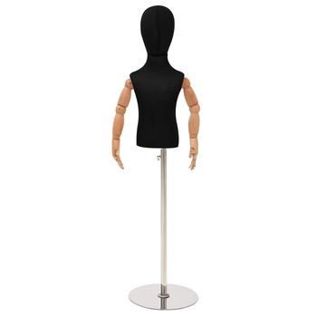 Maniquí Ajustable De 120-157 Cm Con Base Unisex Pp Negro Vidaxl