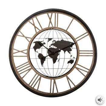 Reloj Mundial Negro D67cm