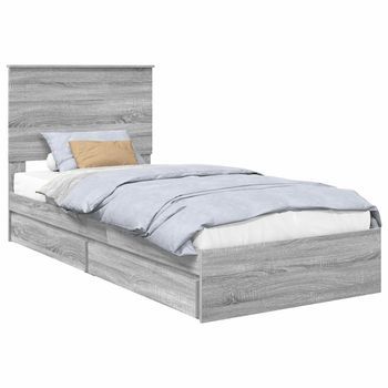 Cama Con Almacenamiento Con Cajón Gris Sonoma 100 X 200 Cm Vidaxl