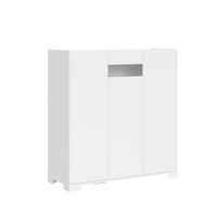 aparador alto 3 puertas 100x35x110 cm riflesso blanco brillante
