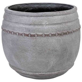 Macetero De Fibra De Vidrio Blanco 37x37x30cm