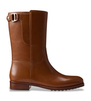 Lauren Ralph Lauren para mujer. 802980069002 Botines de piel Tasha marrón (38), Plano, Cremallera, Casual