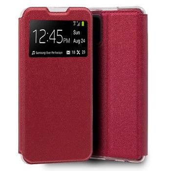Cool Funda Flip Cover Liso Roja para Xiaomi Mi 10 Lite