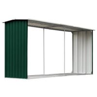 casetilla para lena acero galvanizado verde 30x92x153 cm vidaxl