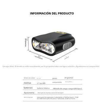 ZHAOZHANGX LED brillante superligero carga durante todo la noche aplicación de cebo de pesca sombrero ala diadema lámpara faro inductivo