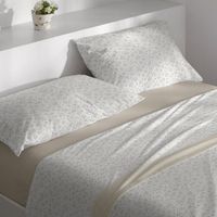 juego de sabanas velvelina floral cama de 90 cm - beige - burrito blanco