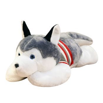 Almohada Extrasuave Y Mullida  Dam Diseño Husky 100cm. 100x32x36 Cm. Color: Gris