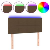 cabecero cama  panel de cabecera con led de tela marron oscuro 90x5x7888 cm