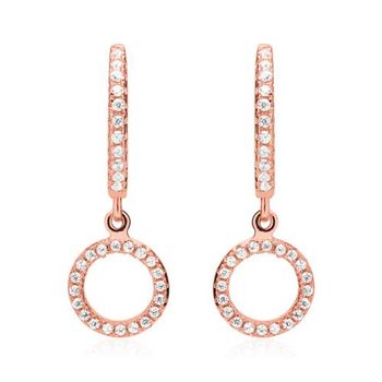 De aros mujer plata 925 chapado en oro rosa con circonita