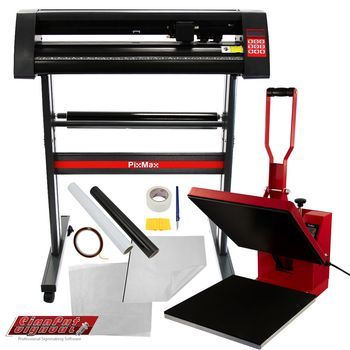 Prensa Térmica De 38x38cm Con Plotter Cortador De Vinilo De 720mm 28