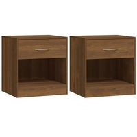 vidaxl mesitas de noche 2 unidades con cajon marron roble