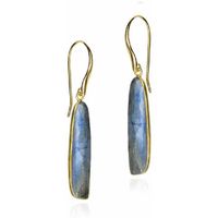jorge revilla pendientes pendientes de gancho con labradorita en bano de oro 18k para mujer