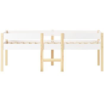 Cama Entrepiso De Pino Macizo Con Cajones 90x190cm Blanco