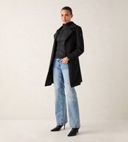 guess para mujer w6rl53wl942 gabardina dos en uno negro xs casual poliester