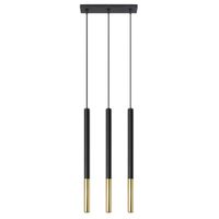 lampara de techo negrodorado acero alt 90 cm