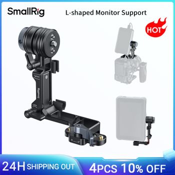 Soporte para Monitor en Forma de L SmallRig, con Riel NATO, Clips para Cables, Ajuste de Amortiguación Gradual, Pernos de Localización Retráctiles Dobles -6315