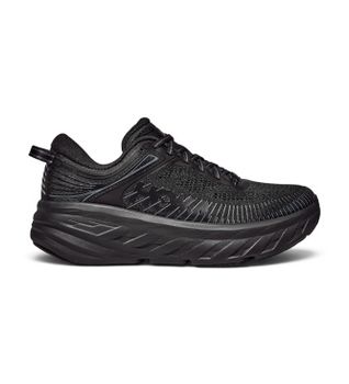 HOKA para hombre. 1110518 Zapatillas Bondi 7 negro (43 1/3), Plano, 1 a 3cm, Cordones, Casual, Deportivo