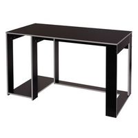 mesa escritorio de oficina para ordenador 120x60x76cm en mdf negro gris 040001453
