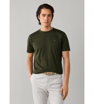 Hackett London para hombre. HM5000146 Camiseta Logo verde (M), Casual, Algodón, Manga corta