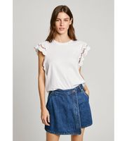 pepe jeans para mujer pl506067 camiseta vic blanco s casual algodon manga corta