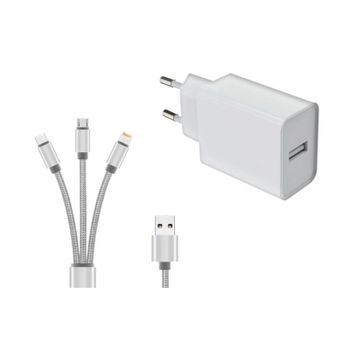 Cargador DLH DY-AU5092W Interior 12W USB-A 5V 2,4A 1,2 m Blanco