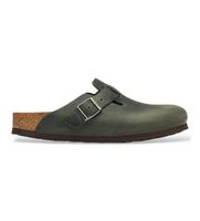 birkenstock para hombre 1032724 zuecos de piel boston oiled ajuste regular verde 47 plano ninguno casual