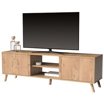 Mueble De Tv Oslo Salón Comedor 2 Puertas 1 Estante Color Roble Gold 160 Cm