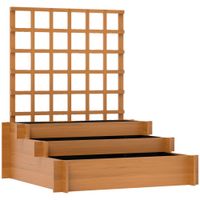 jardinera con enrejado 95x95x110 cm marron