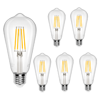 Aigostar Bombilla LED E27 con Filamento,Blanco Cálido 2700K,8W( Equivalente a 69W),950 Lúmenes,No Regulable,Bombillas Decorativas,Pack De 5 Uds