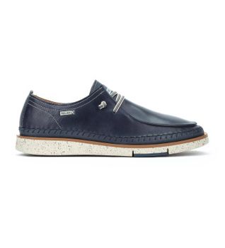 Pikolinos para hombre. M6L-4274C1 Zapatos de piel San Juan azul (45), Plano, Cordones, Casual