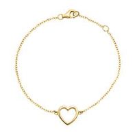 pulsera de plata 925 banada en oro con colgante de corazon