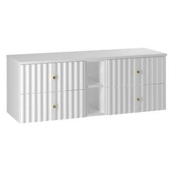 Mueble bajo lavabo 140cm paneles de melamina y de mdf blanco