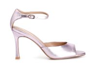sandalia de piel laminada con pulsera al tobillo lilac 40