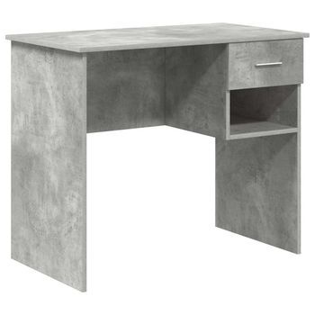 Escritorio | Mesa De Trabajo Gris Concreto 90 X 49 X 75 Cm Madera De Ingeniería