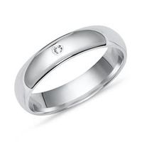 anillo de plata 925 pulida 4mm circonita cubica