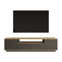 soporte de tv de madera fr7 - 180 x 44 x 44 cm - pino atlanticoantracita