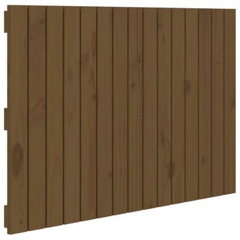 Cabecero Cama Mueble De Dormitorio Pared Madera Maciza Pino Miel 95,5 X 3 X 60 Cm Marrón M02_0000088