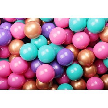 Meowbaby Juego De Bolas De Plástico 300 Piezas Violeta/oro/rosa Oscuro/turquesa