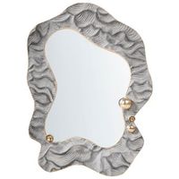 espejo de pared estilo tradicional moderno colgante de vidrio marco de hierro mdf gris linas