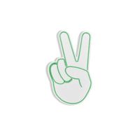 iluminacion led decorativa de plastico victory sign verde 29x44x2 cm