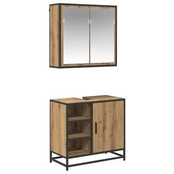 Juego De Muebles De Baño 2 Uds. Roble Artisan 65 X 33 X 60 Cm Vidaxl
