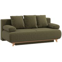 homcom sofa cama con respaldo ajustable funcion de cama almacenamiento oculto y tapizado de pana verde oscuro   aosom espana