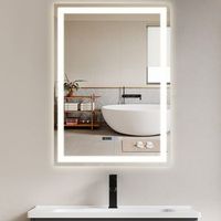 espejo de bano con luz  led bano con funcion tactil blanco espejo de pared zmh