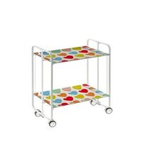 carrito auxiliar plegable bauhaus con ruedas - armazon metalico blanco 2 niveles y 4 posiciones ajustables79