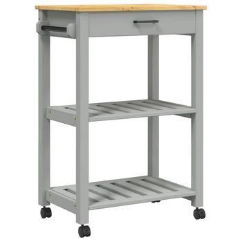 Carrito De Cocina，estantería De Cocina, Carrito De Servir Monza Madera Maciza De Pino 60x40x90 Cm