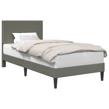 Estructura De Cama Gris Claro 100 X 200 Cm Tela De Pana Vidaxl
